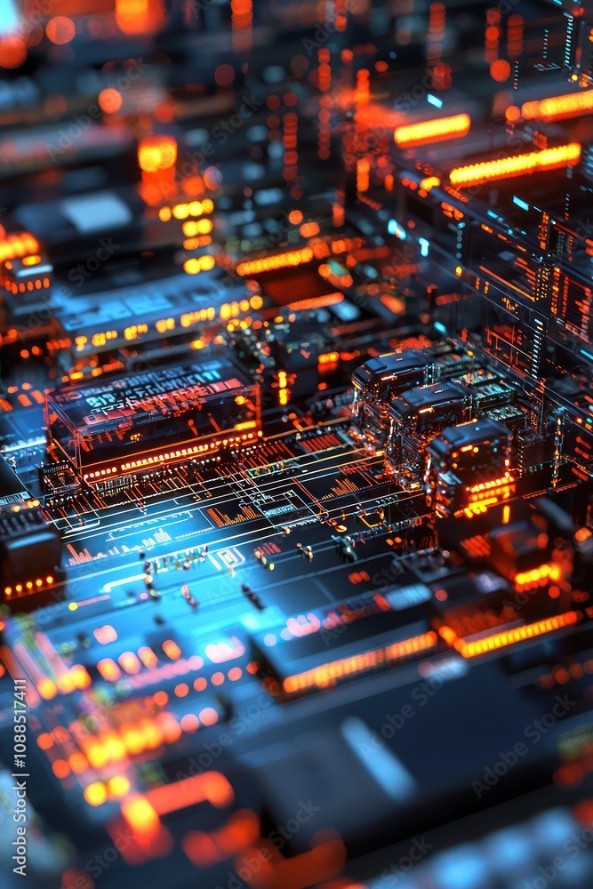 Obraz premium 3D Representation of Programming and Software Development