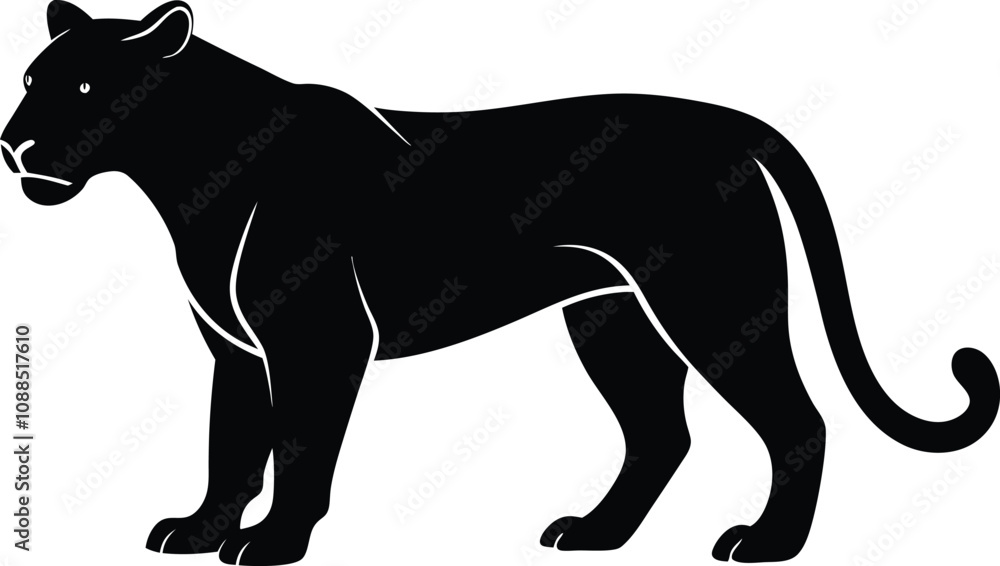 tiger black silhouette isolated vector art Illustration with white background tiger black silhouette isolated vector art Illustration with white background
