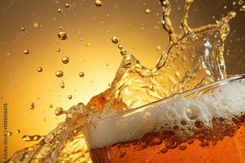 Refreshing beer splash bar beverage indoor close-up celebration Refreshing beer splash bar beverage indoor close-up celebration