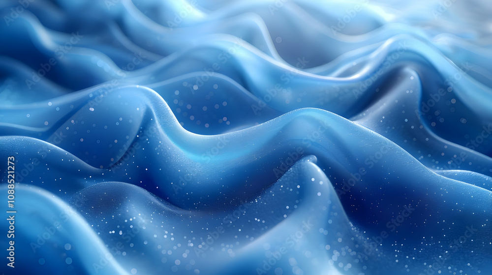 Abstract Blue Wavy Background with Glowing Particles Abstract Blue Wavy Background with Glowing Particles