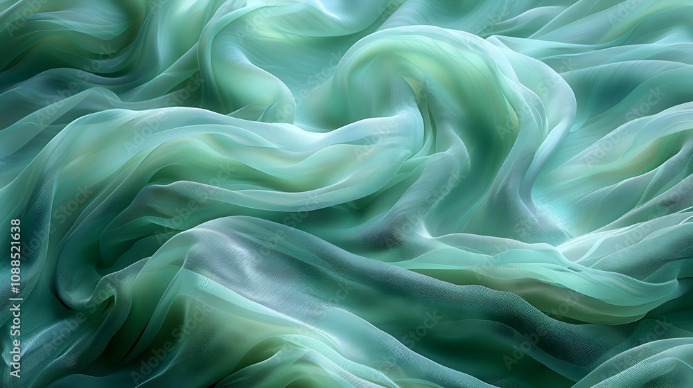 Abstract Green Fabric Background - Soft, Flowing, and Textured Abstract Green Fabric Background - Soft, Flowing, and Textured