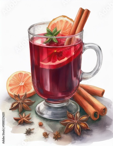 mulled wine with spices