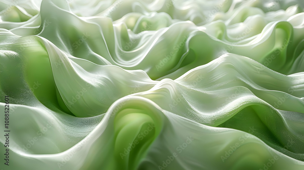 Abstract 3D Green and White Wavy Background Abstract 3D Green and White Wavy Background