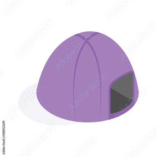 Isometric icon of camping tent in modern style