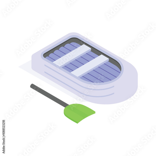 Get this premium icon of rafting boat in modern style