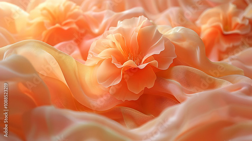 Wallpaper Mural Abstract 3D Background With Peach Flower Torontodigital.ca