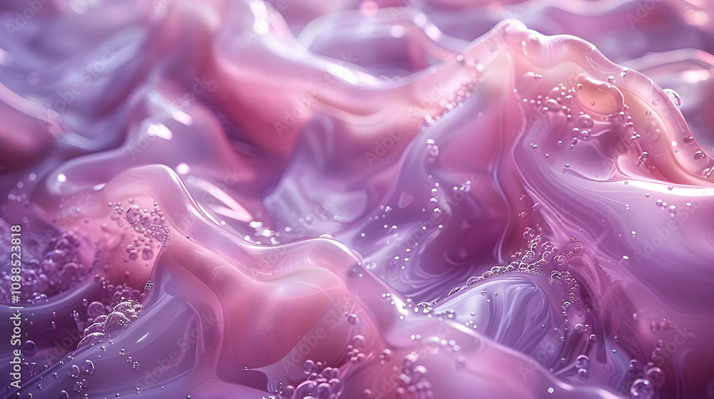 Abstract 3D Liquid Background with Bubbles - Pink and Purple Abstract 3D Liquid Background with Bubbles - Pink and Purple