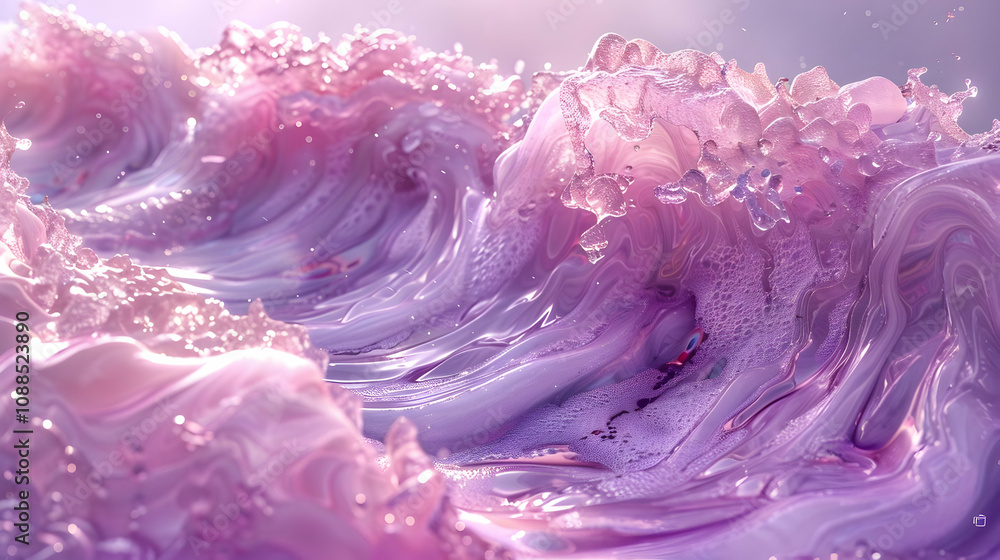 Abstract 3D Liquid Wave Background - Purple and Pink Abstract 3D Liquid Wave Background - Purple and Pink
