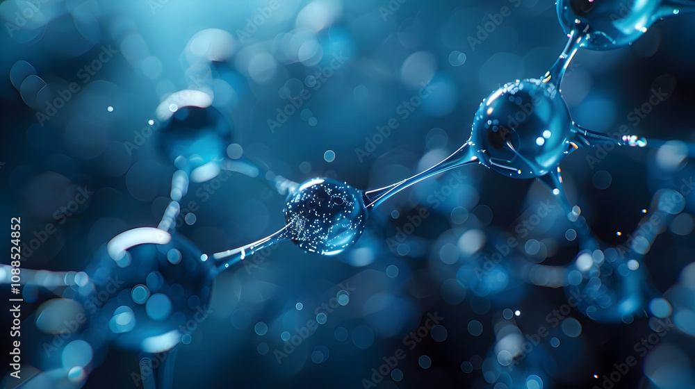 3D Abstract Blue Sphere Molecule Background 3D Abstract Blue Sphere Molecule Background