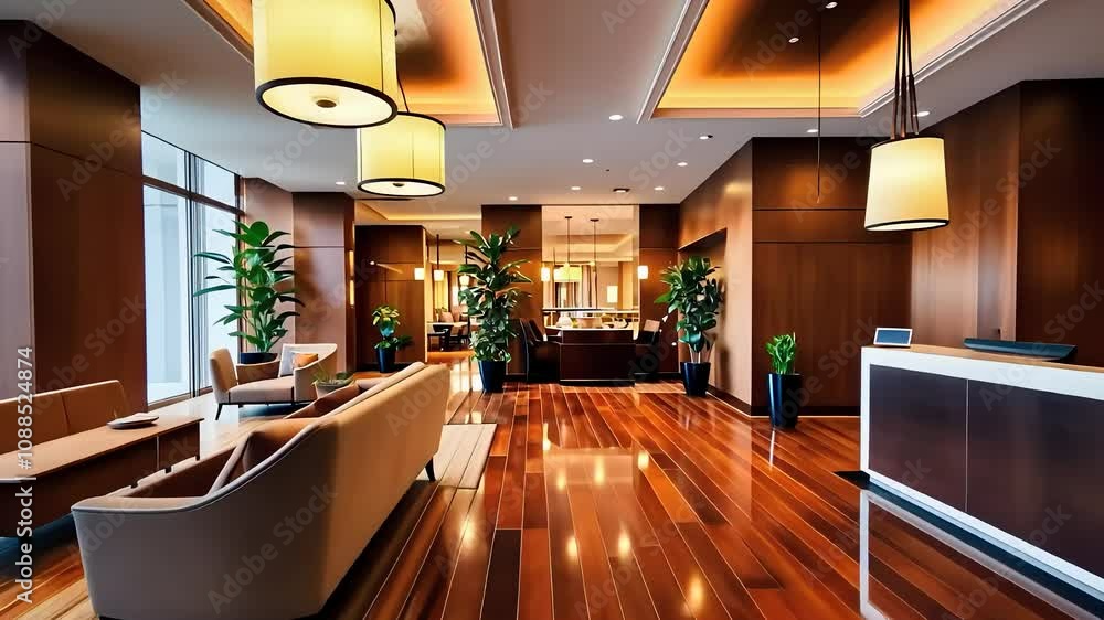 Luxurious Hotel Lobby Interior with Modern Decor
Luxurious Hotel Lobby Interior with Modern Decor