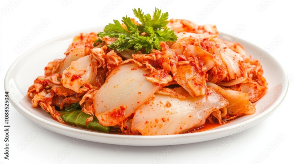A plate of tangy kimchi pancakes served with spicy dipping sauce, Each pancake crispy on the outside and tender on the inside A plate of tangy kimchi pancakes served with spicy dipping sauce, Each pancake crispy on the outside and tender on the inside
