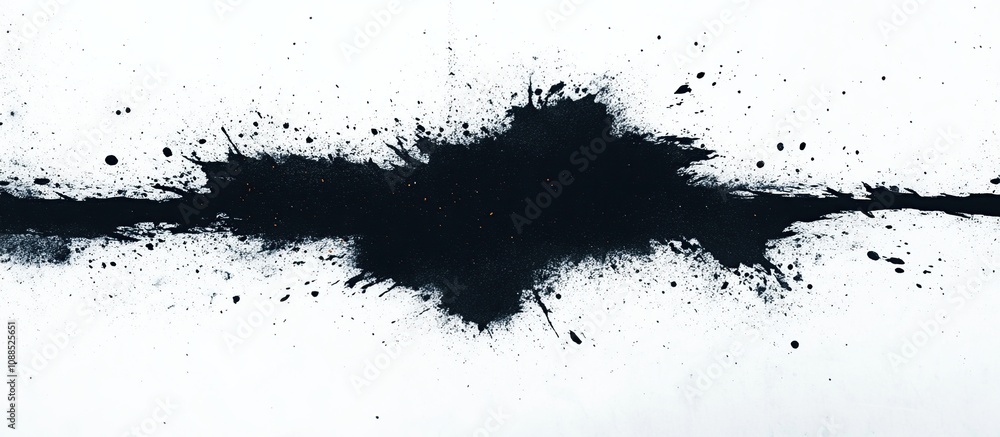 A stark black paint splash on a white background, emphasizing contrast and artistic expression. A stark black paint splash on a white background, emphasizing contrast and artistic expression.