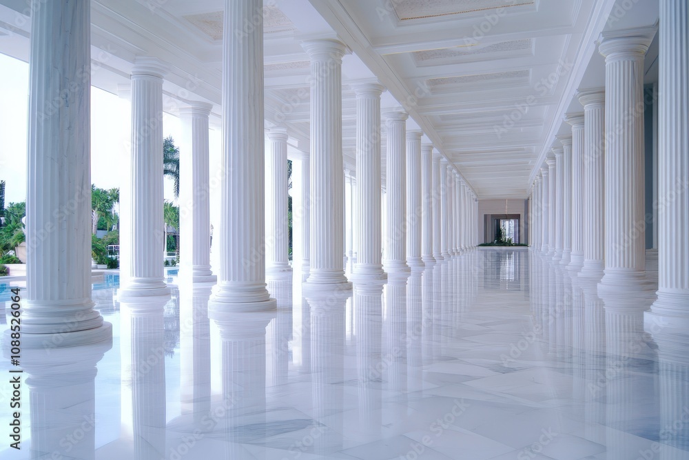 Vertical Minimalist Greek Columns: Symmetrical Patterns in Timeless Architectural Elegance Vertical Minimalist Greek Columns: Symmetrical Patterns in Timeless Architectural Elegance