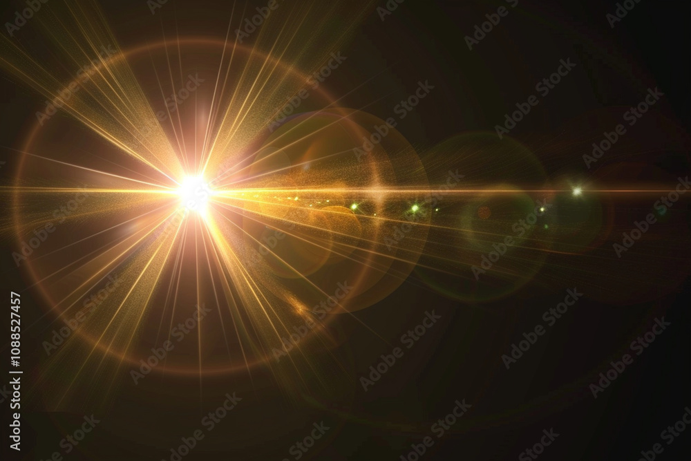 Bright sunlight creates stunning lens flare effect, illuminating dark background with vibrant golden rays and soft bokeh. This captivating image evokes warmth and energy Bright sunlight creates stunning lens flare effect, illuminating dark background with vibrant golden rays and soft bokeh. This captivating image evokes warmth and energy