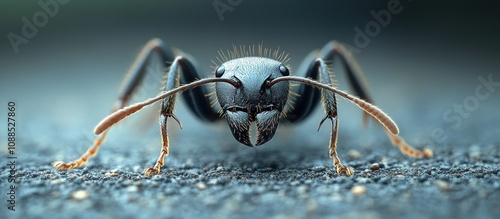 Macro Photography of a Black Ant photo