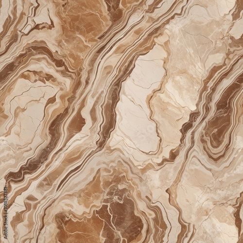 Abstract background with brown and beige marble texture - Seamless tile