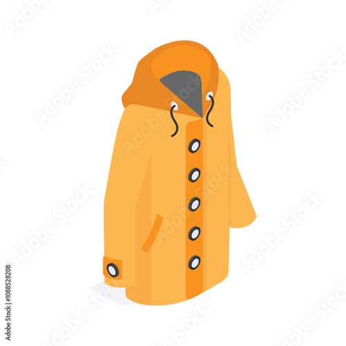 A warm yellow winter coat with buttons for cold weather