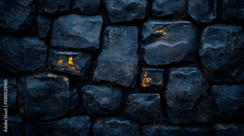 Wallpaper Mural Dark Blue Stone Wall Texture Background Torontodigital.ca