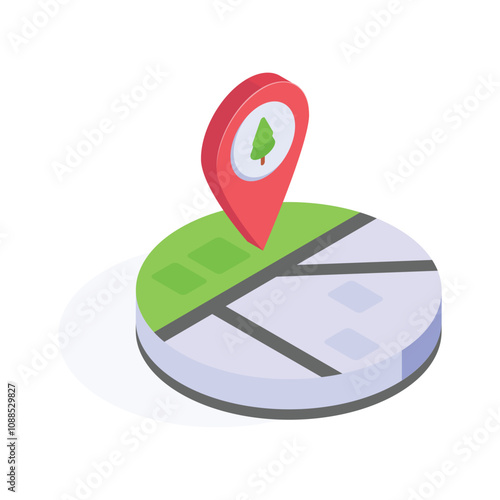 DA map with a location pin for navigation or travel planning