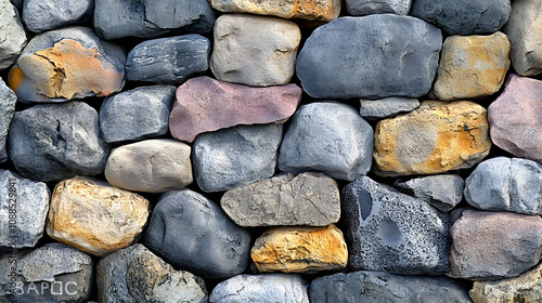 Wallpaper Mural Stone Wall Texture Background - Closeup of Rough, Rounded Stones Torontodigital.ca