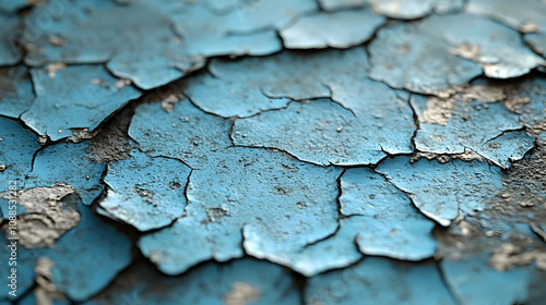 Wallpaper Mural Cracked Blue Paint Macro Abstract Background Torontodigital.ca