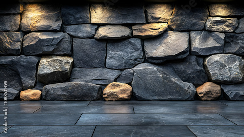 Wallpaper Mural Stone Wall with Lights 3d Background Torontodigital.ca
