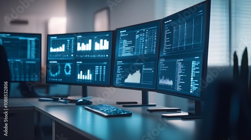 Wallpaper Mural Financial Data Analysis Monitors Torontodigital.ca
