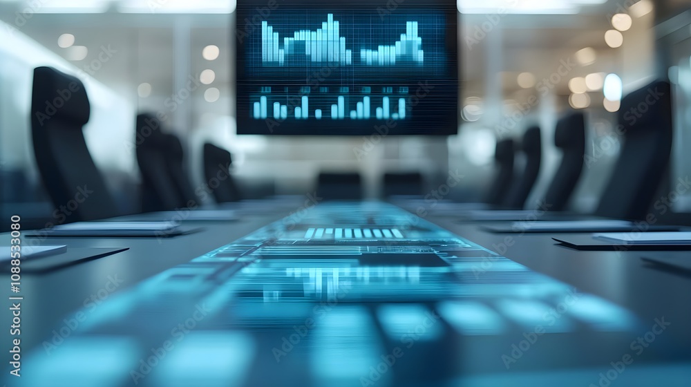 Futuristic Conference Table Data Analysis Futuristic Conference Table Data Analysis