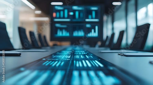 Wallpaper Mural Futuristic Conference Room Data Display Torontodigital.ca