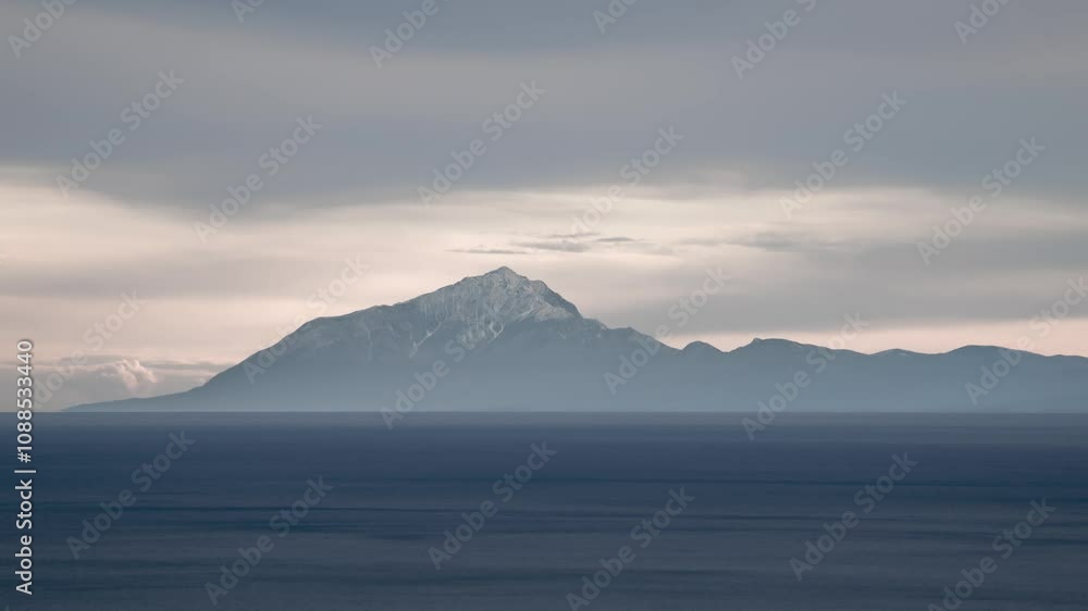 Mount Athos, Agion Oros Landscape Panorama Animation, Chalkidiki Greece Mount Athos, Agion Oros Landscape Panorama Animation, Chalkidiki Greece