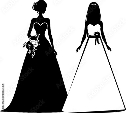black silhouette of  lgbt wedding ceremony