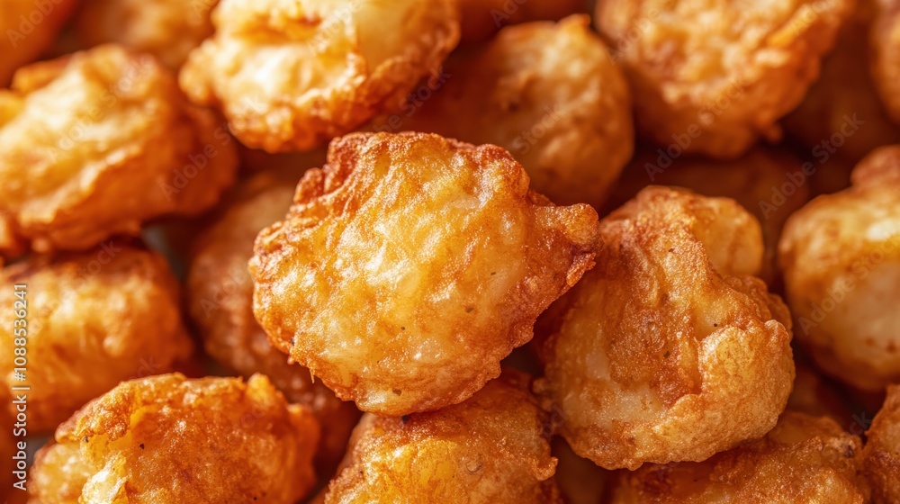 Close-up of Crispy Fried Potato Bites Close-up of Crispy Fried Potato Bites