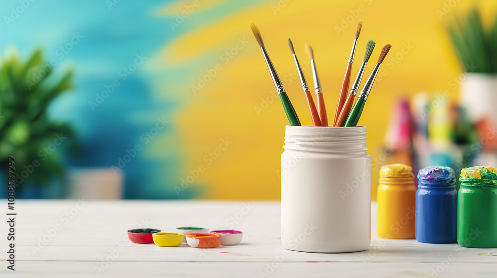Eco-Friendly Art Supplies in Bright Studio Eco-Friendly Art Supplies in Bright Studio