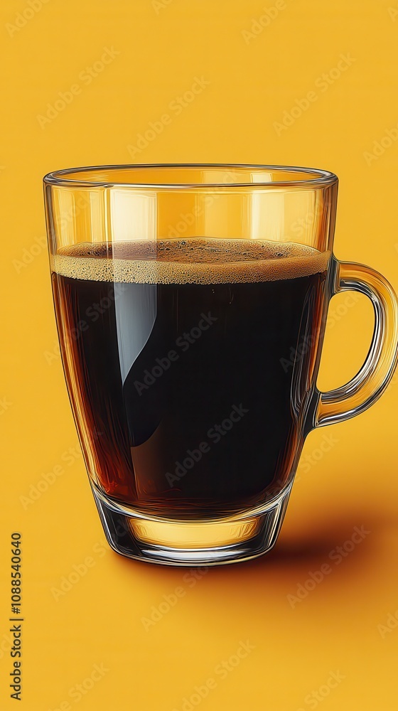 Aromatic Espresso in a Glass Cup Aromatic Espresso in a Glass Cup