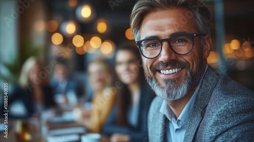 Group of happy business people discussing a project as a team, sharing insights and solutions in order to achieve success. Professionals having a meeting in a modern finance company