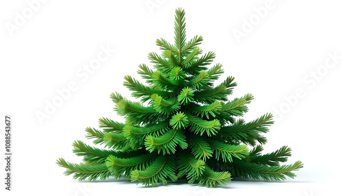 An evergreen Christmas tree isolated on a white background photo