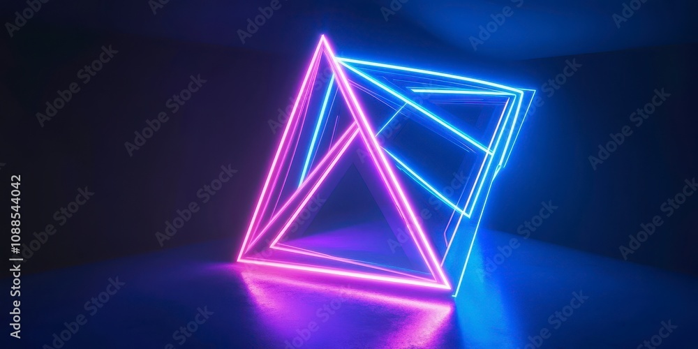Naklejka premium Neon Geometric Abstract Art
