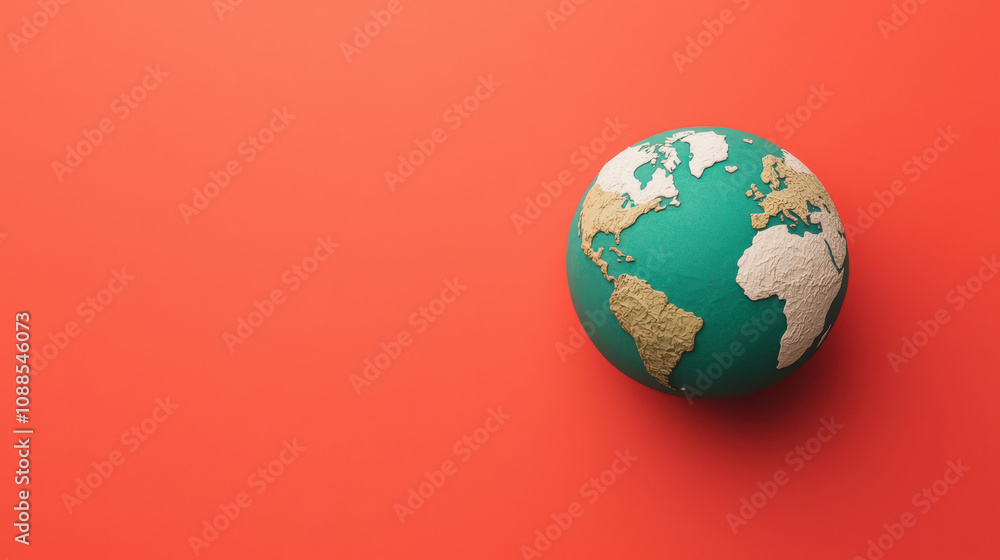 Colorful globe on vibrant background, representing global awareness Colorful globe on vibrant background, representing global awareness