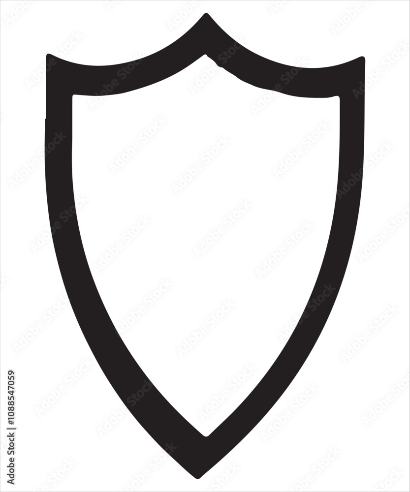 Elegant Shield Silhouette Vector Design, Elegant Shield Silhouette Vector Design,