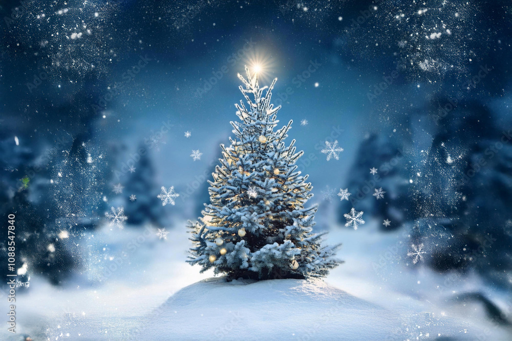 christmas tree with snow christmas tree with snow