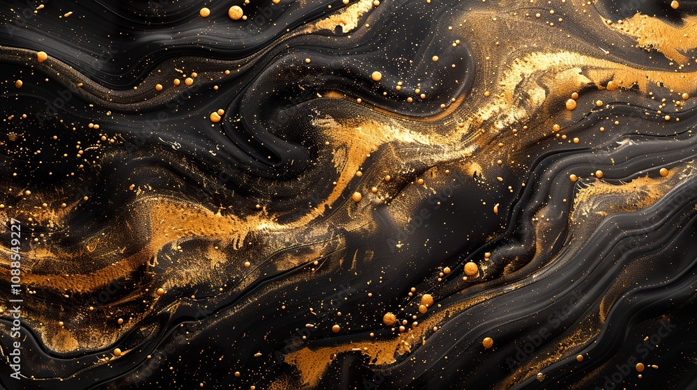 Luxury Abstract Gold Paint Flow on Black Wallpaper Luxury Abstract Gold Paint Flow on Black Wallpaper