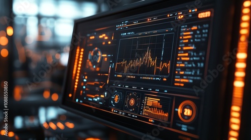  Close-up of a Computer Monitor Displaying a Complex Data Analysis photo