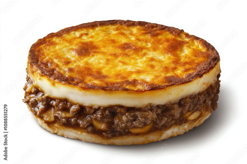 Delicious layered meat pie with a golden crust, featuring ground beef and melted cheese, perfect for comfort food lovers. Delicious layered meat pie with a golden crust, featuring ground beef and melted cheese, perfect for comfort food lovers.