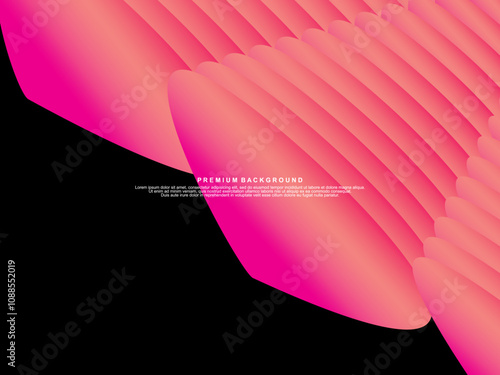 Abstract gradient poster background. Minimalist style cover template with dynamic perspective 3d geometric prism shape. Ideal design for social media, covers, banners, flyers, etc.