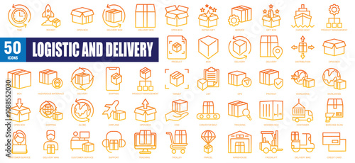 LOGISTIC AND DELIVERY ICON SET