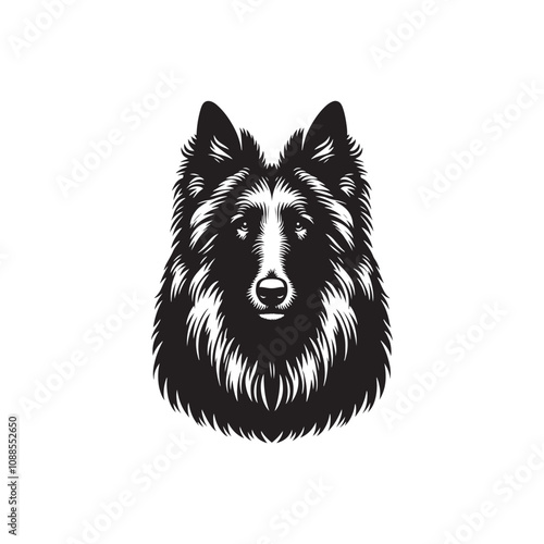 Belgian Laekenois Dog Silhouette - Minimalist Dog Vector - Illustration of Belgian laekenois.