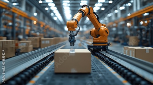 Wallpaper Mural Industrial setting with automated robotic arms and AI-driven production systems Torontodigital.ca