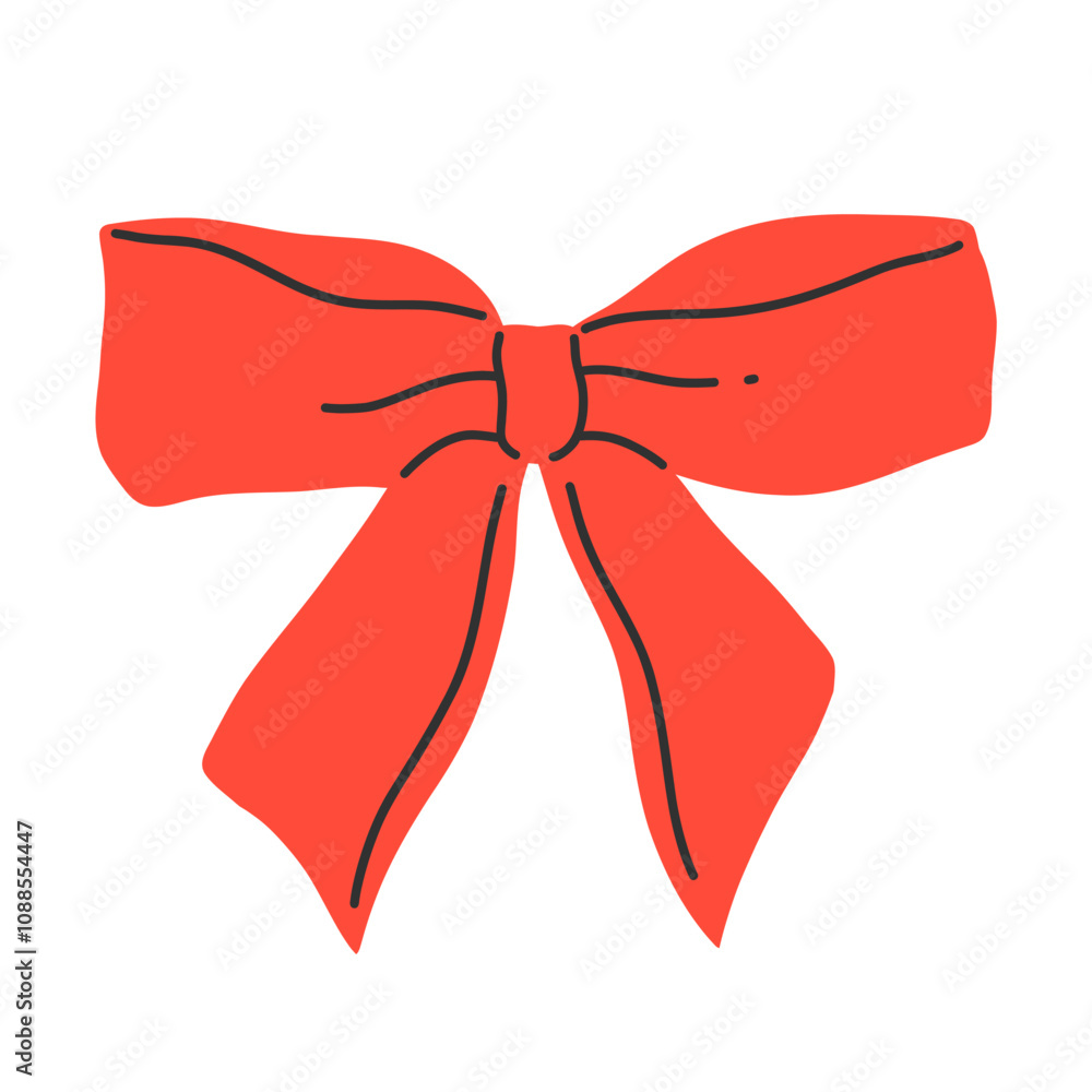 Red bow isolated on white background. Clipart bow vector flat illustration. Red bow isolated on white background. Clipart bow vector flat illustration.