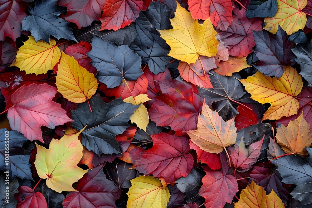 Vibrant Autumn Leaves Background for Seasonal Design and Decor Vibrant Autumn Leaves Background for Seasonal Design and Decor