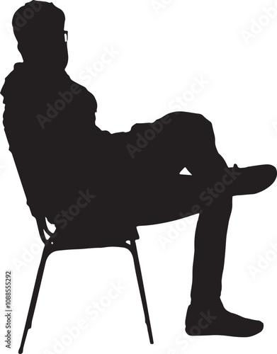 Vector Silhouette Collection: Clean and Bold Designs men sitting in various ways in a chair